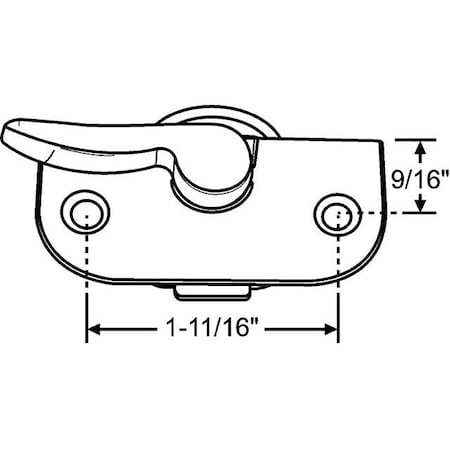 Strybuc Recessed Sweep Lock White 50-2028W